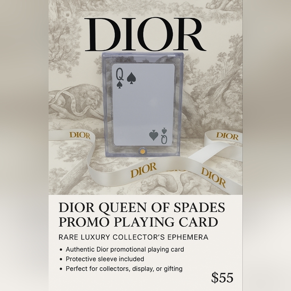 Dior Queen of Spades Promo Playing Card Luxury Collector’s Ephemera